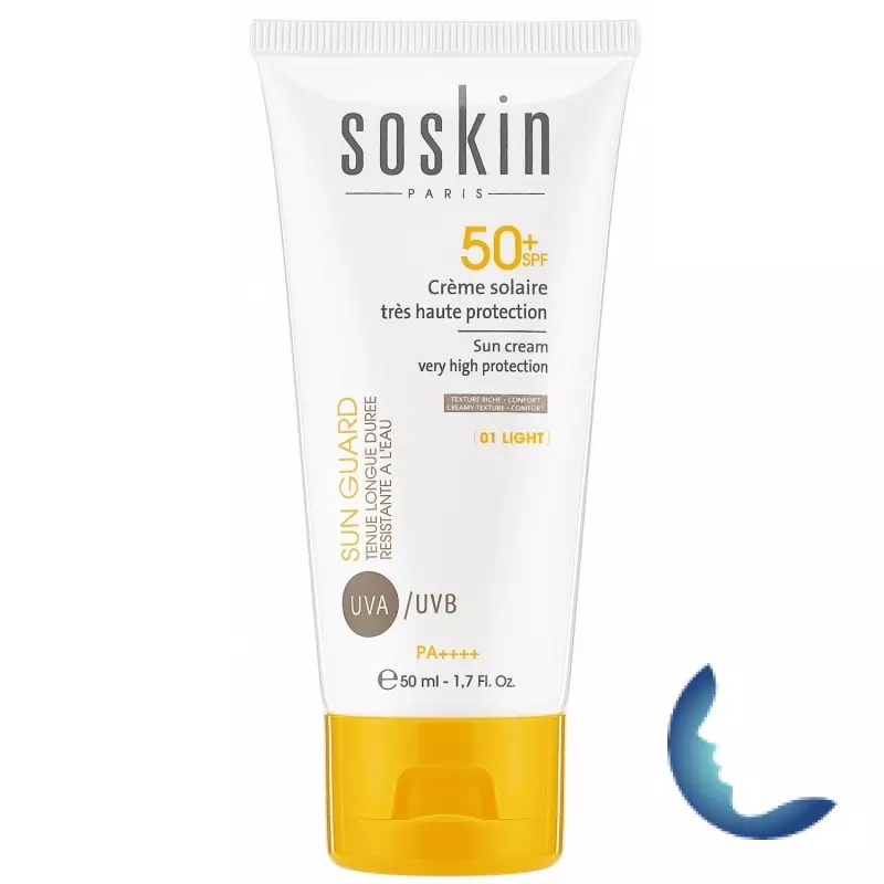 SOSKIN 01 CREME SOLAIRE TEINTEE LIGHT SPF50+, 50 ml