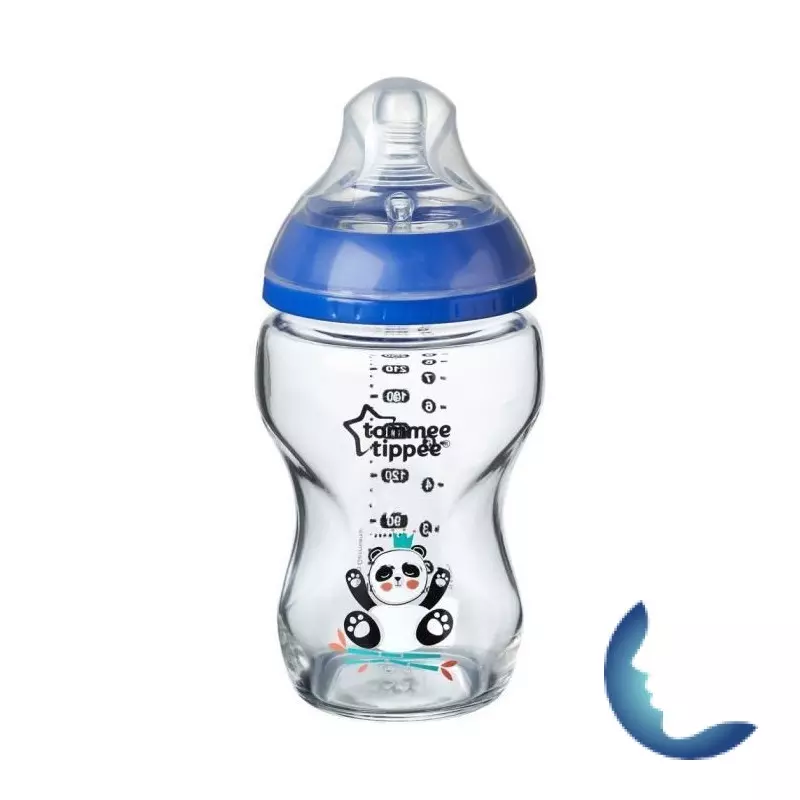 TOMMEE TIPPEE CLOSE TO NATURE BIBERON BLEU EN VERRE 0M+ 250ML