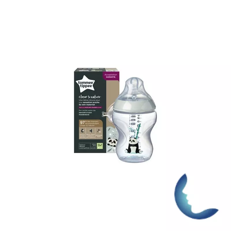 TOMMEE TIPPEE CLOSE TO NATURE BIBERON PANDA VERT 0M+ 260ML