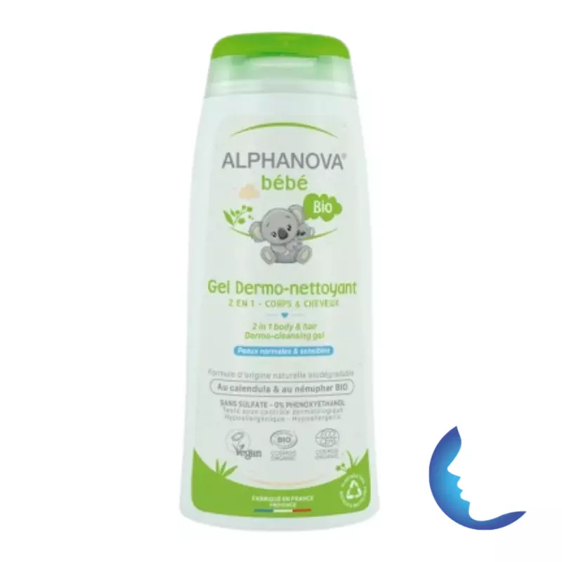 Alphanova Bébé Bio Gel Dermo- Nettoyant 2en1 Corps&cheveux, 200ml