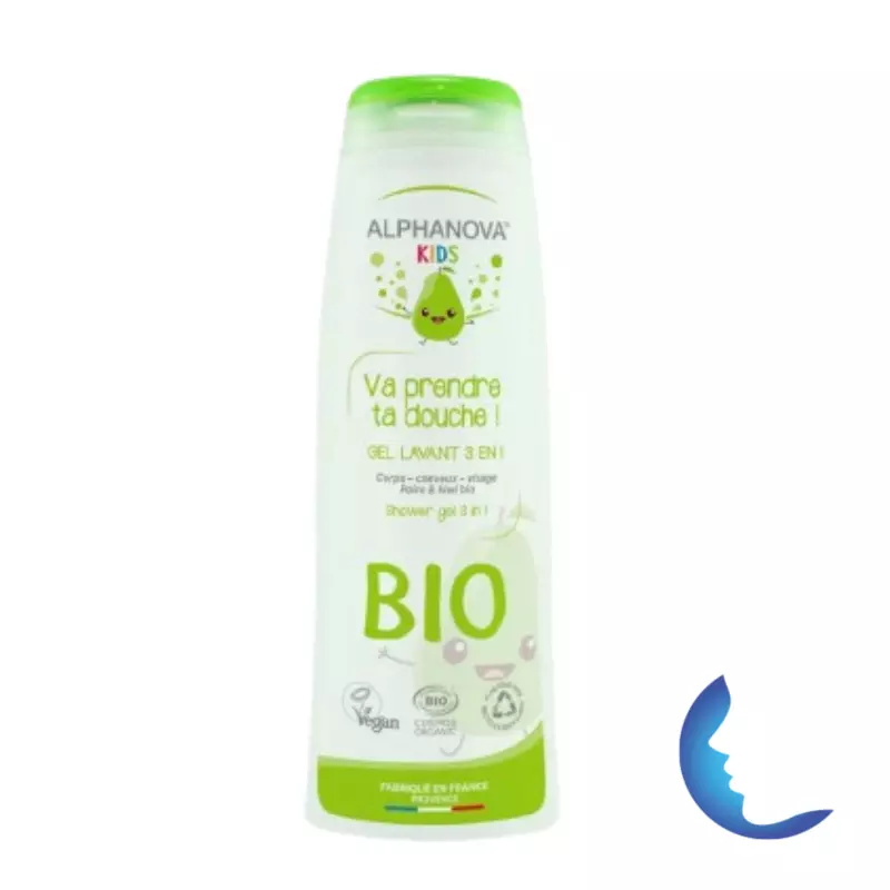 Alphanova Bébé Bio Gel Lavant 3en1 Corps Cheveux Visage, 250ml