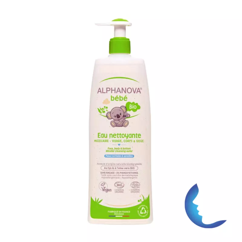 Alphanova Bébé Bio Eau Nettoyante Micellaire Visage et Corps, 500ml