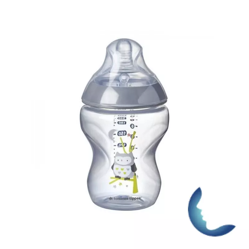 TOMMEE TIPPEE CLOSE TO NATURE BIBERON CHOUETTE GRIS 0M+ 260ML