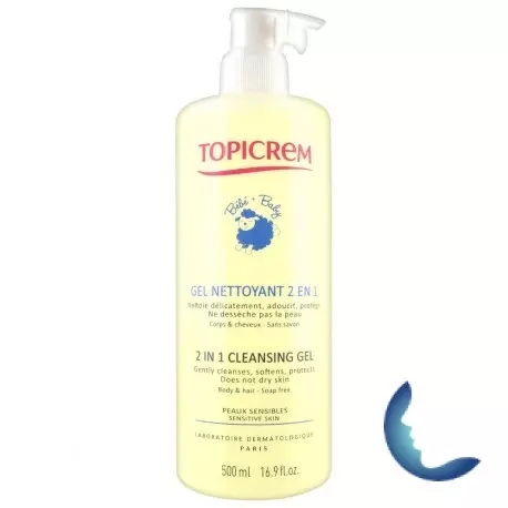 Topicrem Bébé Gel Nettoyant 2en1, 500ml