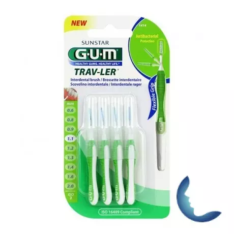 GUM Brossettes Traveler ultrafine conique, bte de 4 (1414)