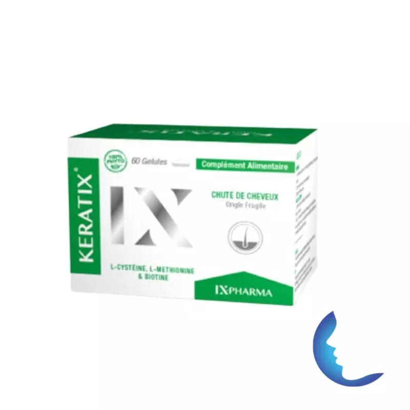 Keratix Compliment Alimentaire Antichute Cheveux Ongles, 60Gélules