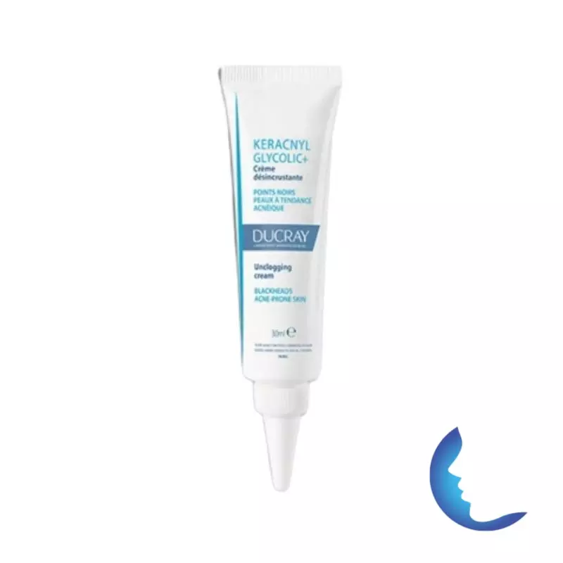 Ducray Keracnyl Glycolic+ Crème Désincrustante Points Noirs Peaux à Tendance Acnéique, 30ml