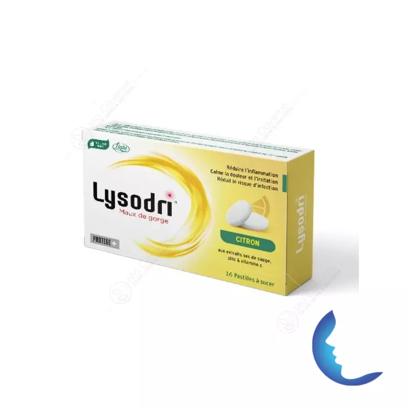 Lysodri Maux De Gorge Citron, 16 Pastilles à Sucer