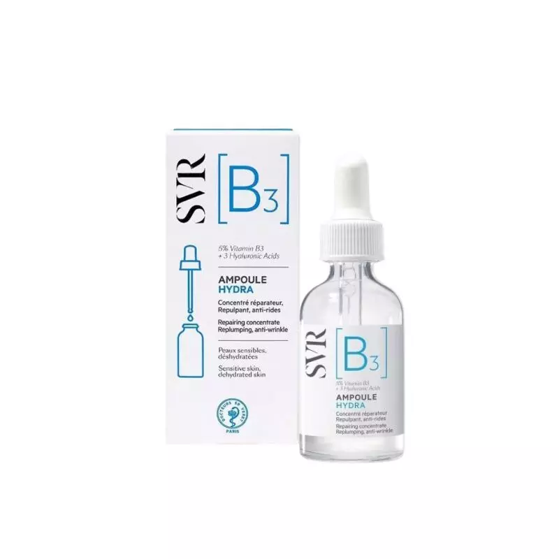 SVR Ampoule Hydra B3 Concentré Réparateur Repulpant Anti-rides, 30ml