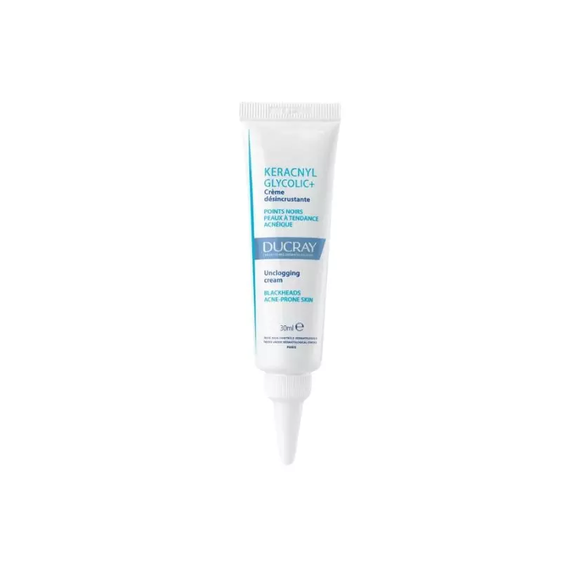 Ducray Keracnyl Glycolic+ Crème Désincrustante Points Noirs Peaux à Tendance Acnéique, 30ml