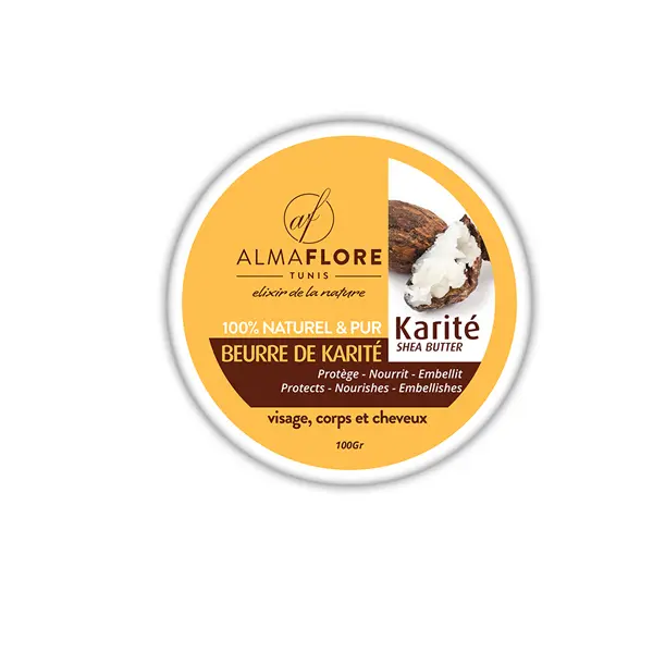 ALMAFLORE Beurre de Karité Pure 100% NATUREL, 100GR