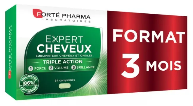 FORTE PHARMA EXPERT CHEVEUX 3 MOIS 84 COMPRIMES 1 MOIS GRATUIT