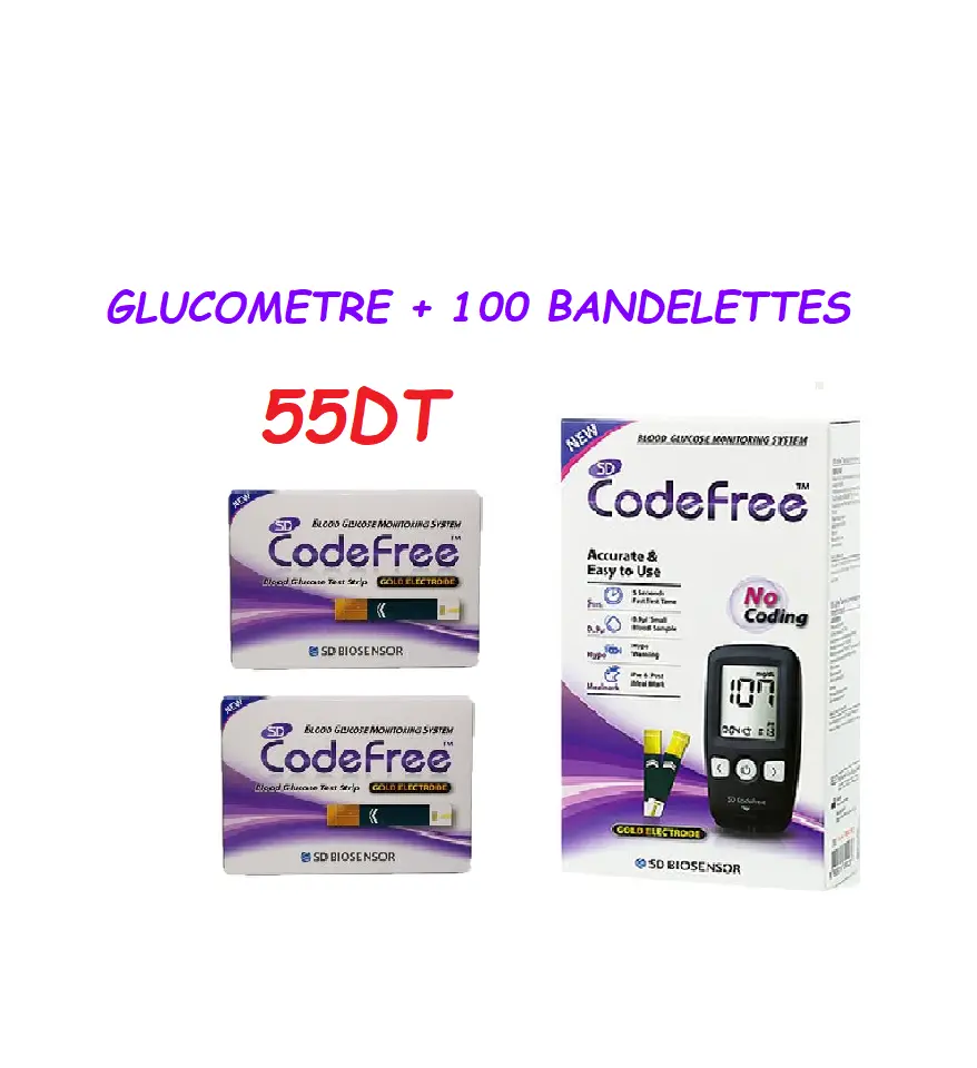 GLUCOMETRE CODE FREE+100 BANDELETTES