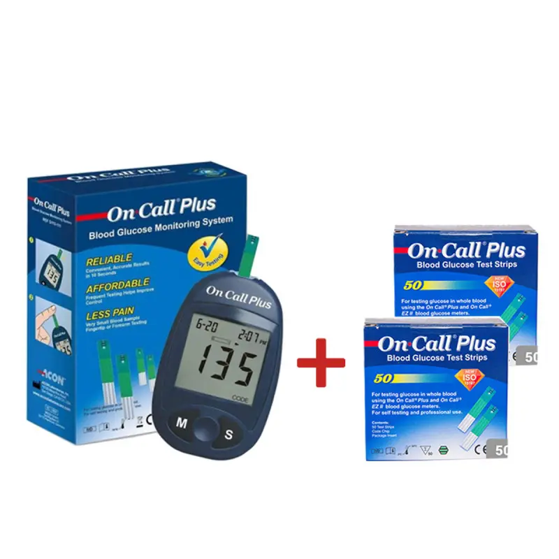 Coffret Glycomètre On Call Plus + 100 Bandelettes