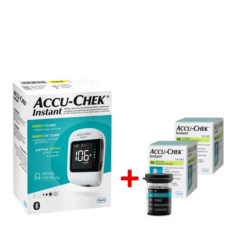 Coffret Accu chek Instant – Appareil + 100 bandelettes