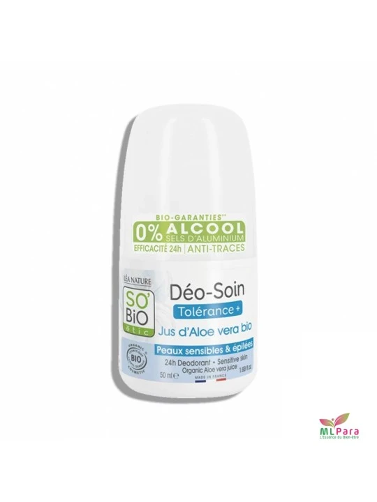 SO BIO DEO SOIN TOLERANCE + PEAUX SENSIBLES ET EPILEES AU ALEOVERA 50ML