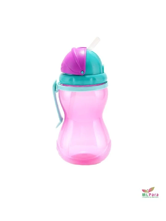 CANPOL BABIES  tasse Sport avec Paille Retractable Rose 370 ml – 56/113