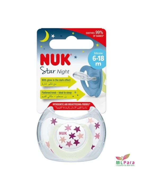 NUK SUCETTE STAR NIGHT+BOITE 6-18M 10736752