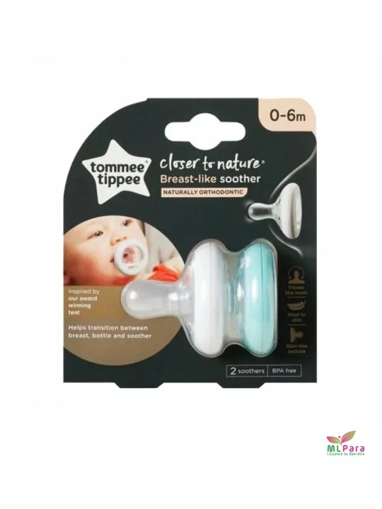 TOMMEE TIPPEE sucette breast like nuit 0-6 m x 2 ref/43344005