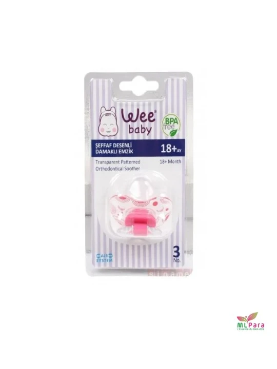 WEE BABY sucette en silicone orthodontique transparante n°3 ref.838