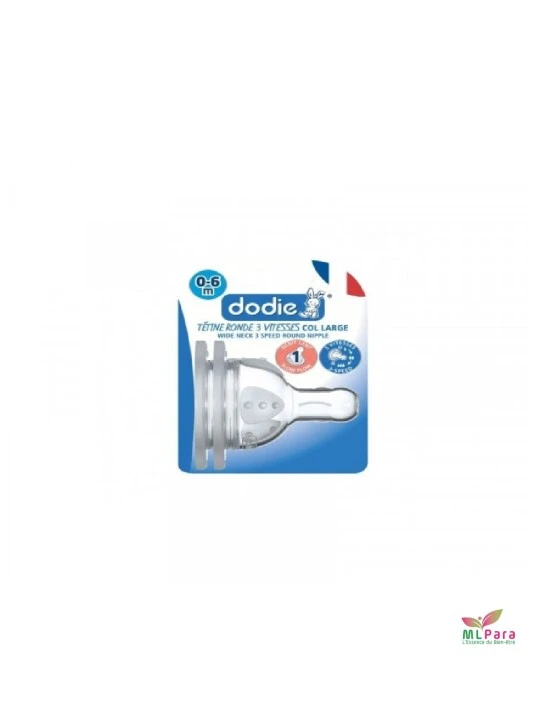 DODIE Tetines Initiation+ Rondes 3 Vitesses Col Large 0-6M Debit 1