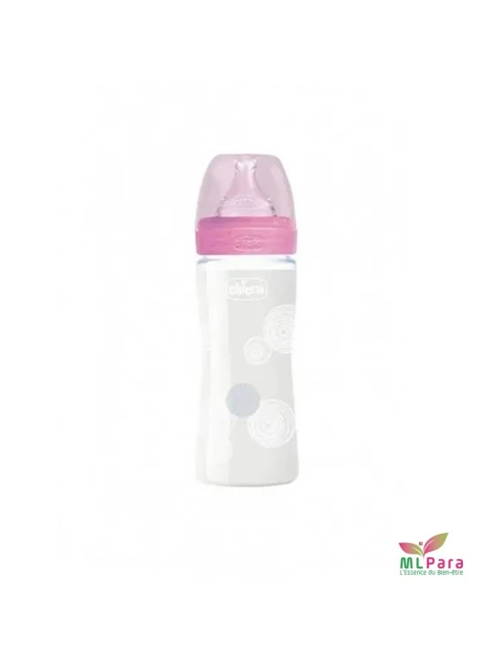 CHICCO BIB EN VERRE 240ML GIRL ROSE REF.28721100