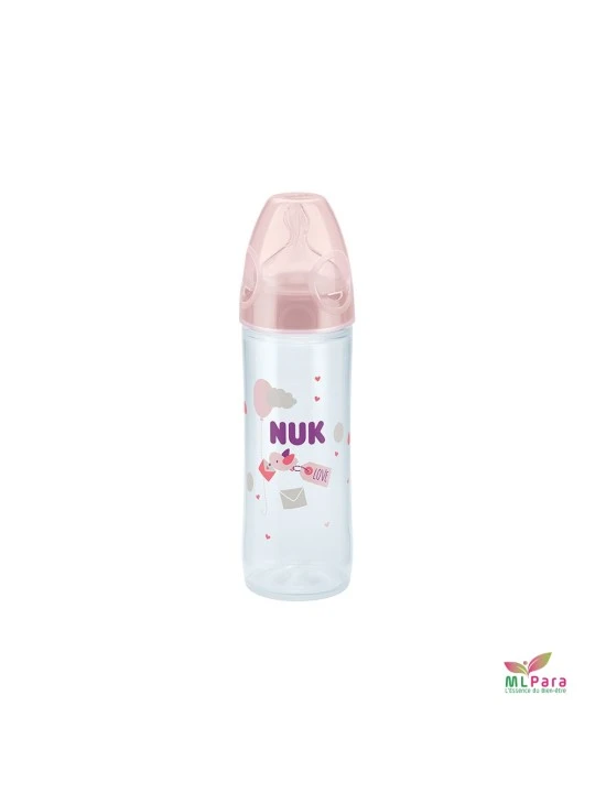 NUK BIBERON CLASSIC PP LOVE 250ML 6-18m ROSE/BLEU/GRIS