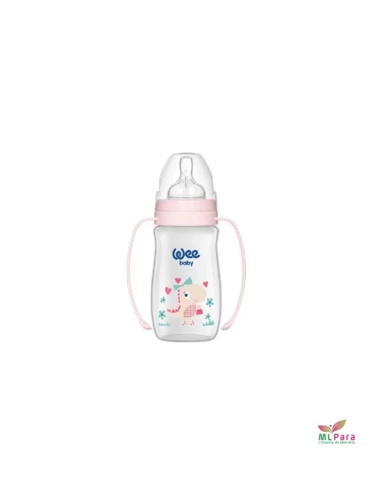 WEE BABY biberon classic plus col large pp avec poignee 0-6m 250ml ref.138-f