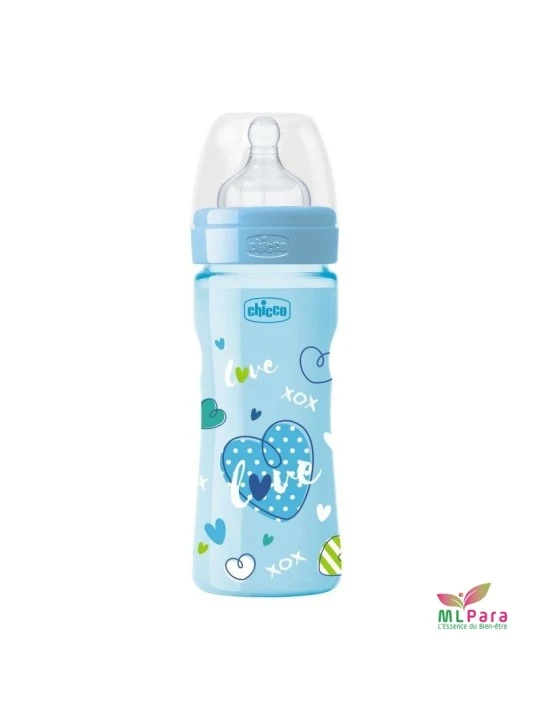 CHICCO BIBERON BOY 250ML  2M+ BLEU 2062322000