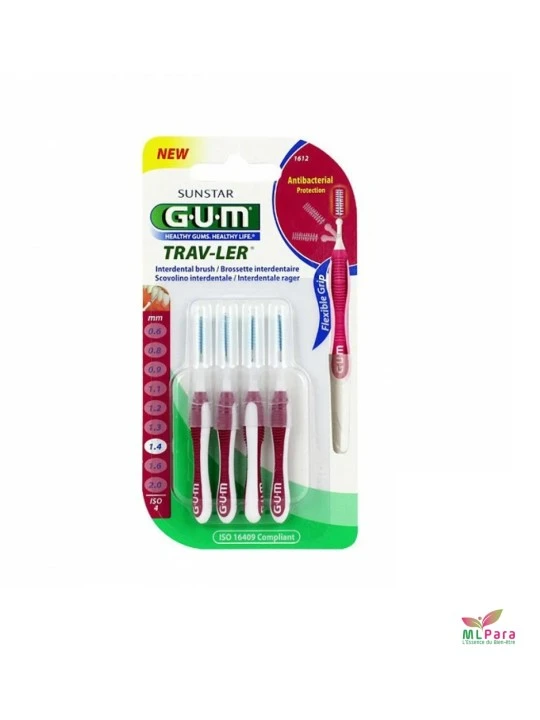 GUM  brossettes  trav-ler1612 fine cylind rouge-bor