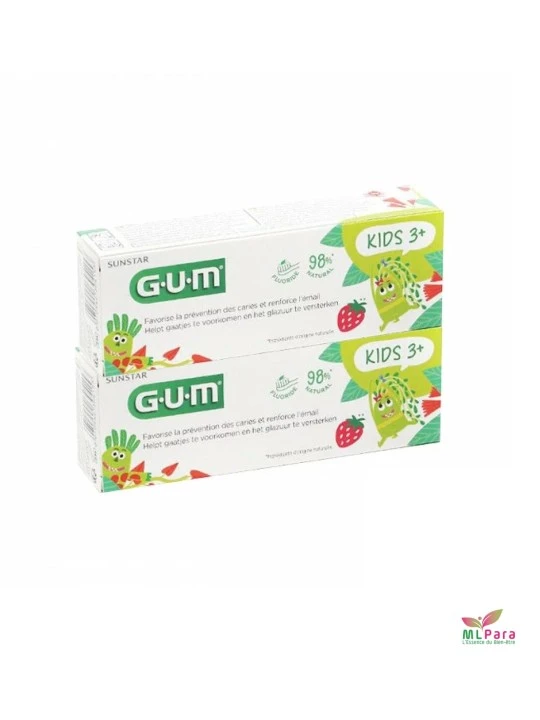 GUM dentifrice duo pack kids  fraise  2*50 ml (3-6 ans) /3000