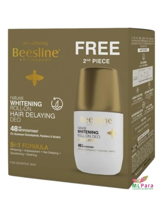 BEESLINE ROLL-ON DEO ECLAIRCISSANT ANTI REPOUSSE 5 EN 1 50ML  X 2 (2éme gr)