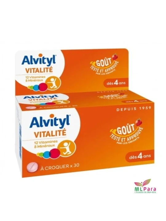 ALVITYL VITALITE A CROQUER GOUT FRAISE 30 COMPRIMES