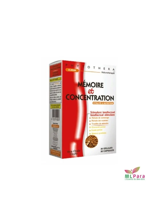 PHYTOTHERA MEMOIRE & CONCENTRATION 30 GELLULES