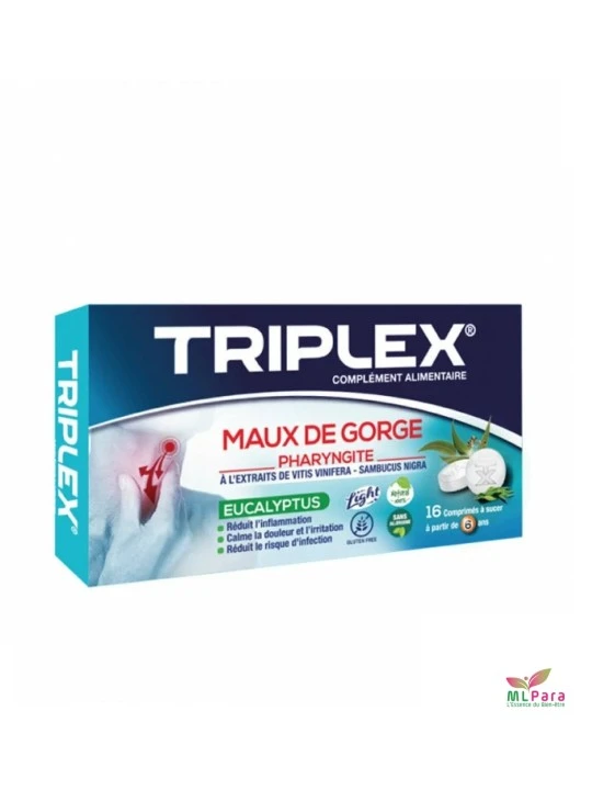 TRIPLEX maux de gorge eucalyptus bt/16