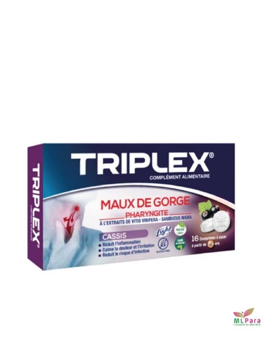 TRIPLEX maux de gorge cassis bt/16