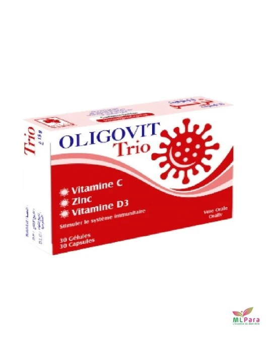 VITAL  oligovit trio Vitamine C Vitamine D Zinc BT/30 gelules