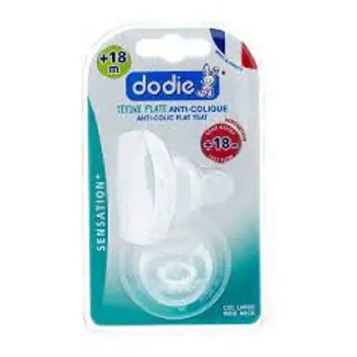 DODIE SENSATION+ 2 TETINES PLATE ANTI-COLIQUE COL LARGE +18 MOIS