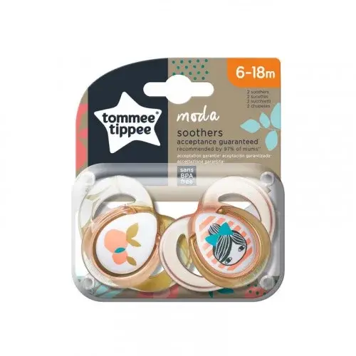 TOMMEE TIPPEE 2 SUCETTES MODA FILLES 6-18M