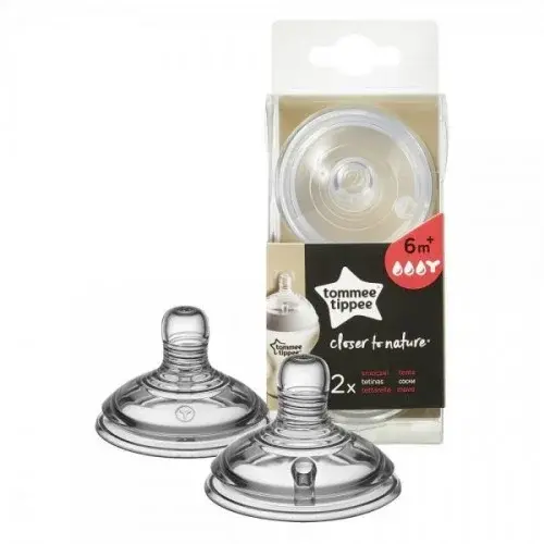 TOMMEE TIPPEE CLOSER TO NATURE 2 TETINES PREPARATION EPAISSE 6M+