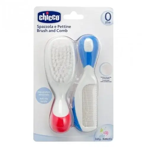 CHICCO BROSSE ET PEIGNE, ROUGE ET BLEU