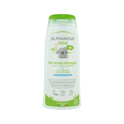 ALPHANOVA BEBE BIO GEL DERMO-NETTOYANT 2EN1 CORPS&CHEVEUX 200ML