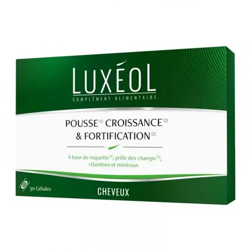 LUXEOL COMPLEMENT ALIMENTAIRE POUR CHEVEUX: POUSSE, CROISSANCE & FORTIFICATION 30 GELULES