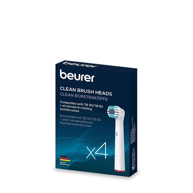 Beurer - Brossettes de rechange pour brosse à dents électrique Clean - Pack de 4