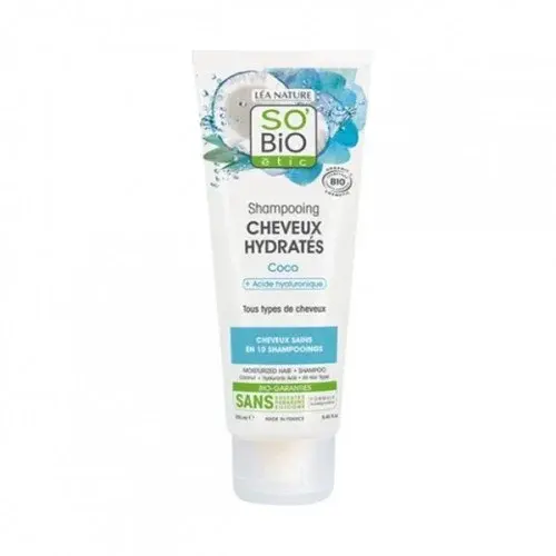 SO'BIO SHAMPOOING CHEVEUX HYDRATES COCO + ACIDE HYALURONIQUE 250ML