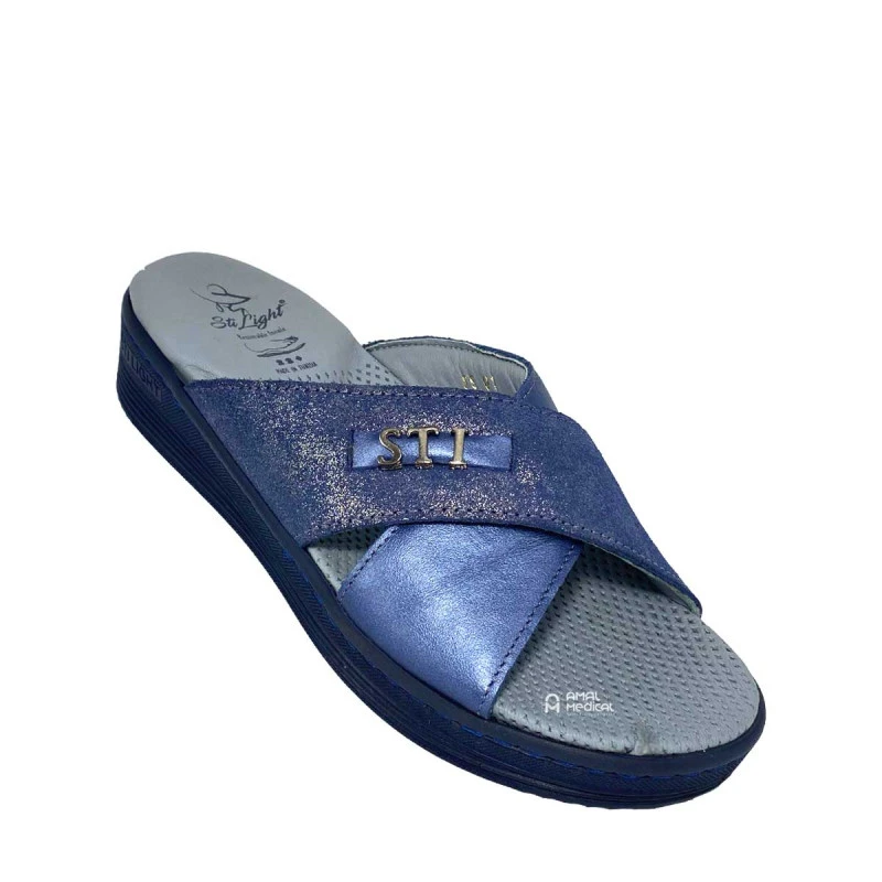 STI Orthopedic - Mules orthopédiques femme FS01 - Bleu Nuit Brillant