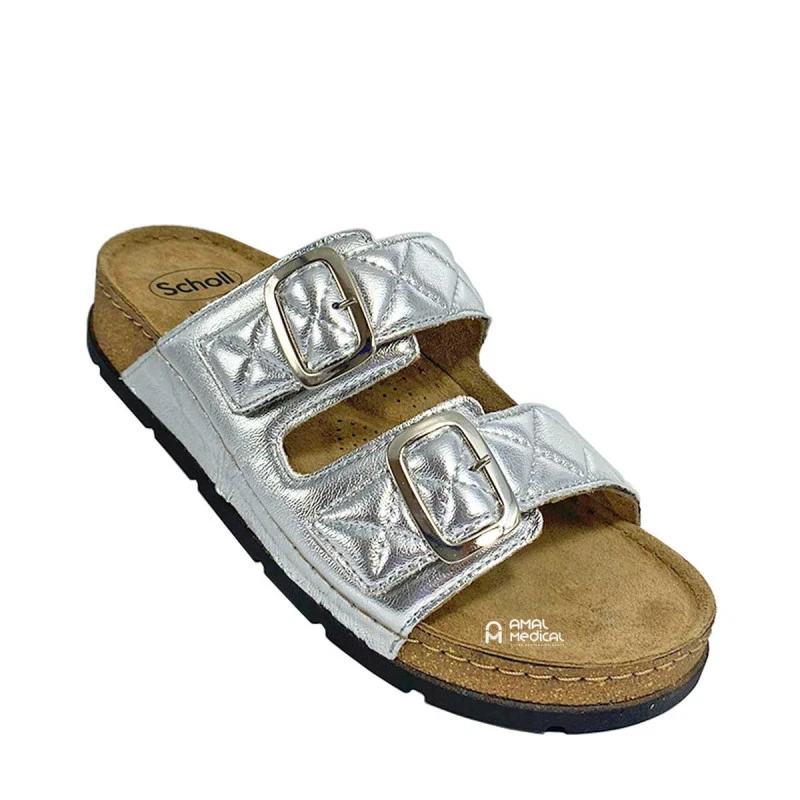 Scholl Bora 2 Straps - Mules orthopédiques femme - Silver