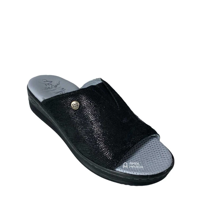 STI Orthopedic - Mules orthopediques pour femmes - FS03HL - Noir brillant