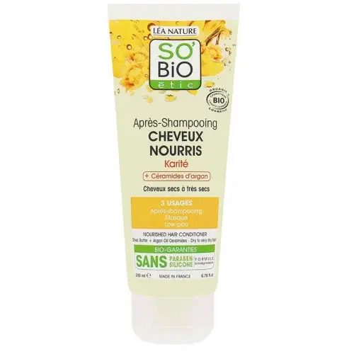 SO'BIO APRES SHAMPOOING KARITE + CERAMIDES D’ARGAN 200 ML