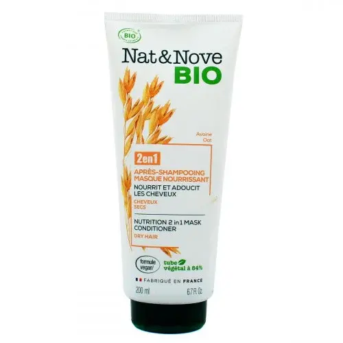 NAT&NOVE BIO 2EN1 APRES-SHAMPOOING MASQUE NOURRISSANT CHEVEUX SECS 200ML